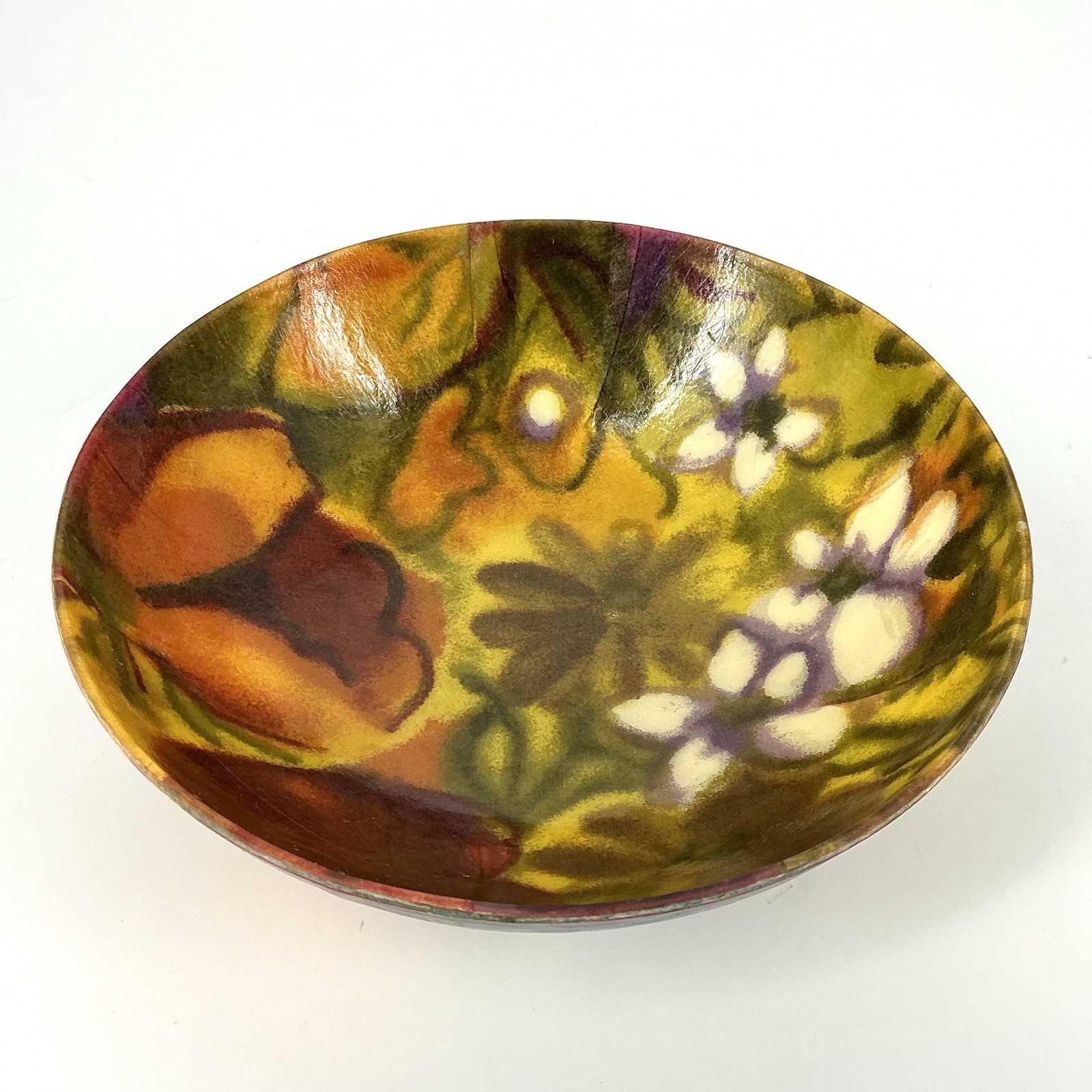 Vintage Traymold Fiberglass Salad Bowl Floral Mid Century Modern 6.5”