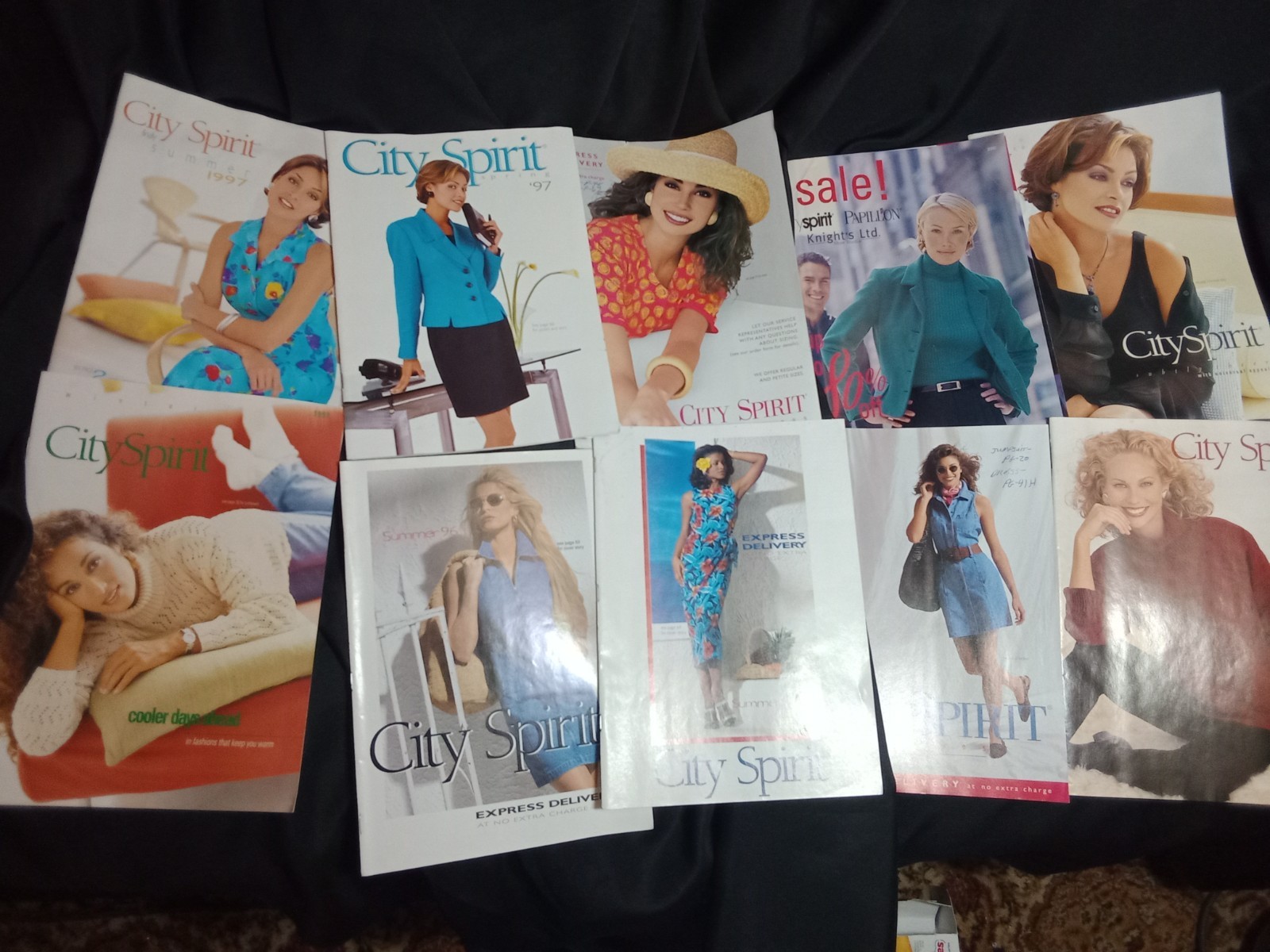 Lot of 10 vintage City Spirit catalogs models fashion clothing from the 1990s