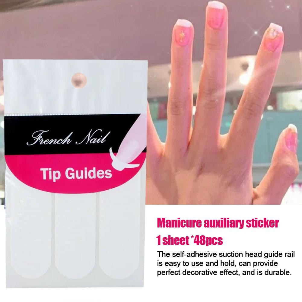 .#*.1pack(48pc) French Manicure Nail Art Tips Form USN DIY Guide Stencil R7X7