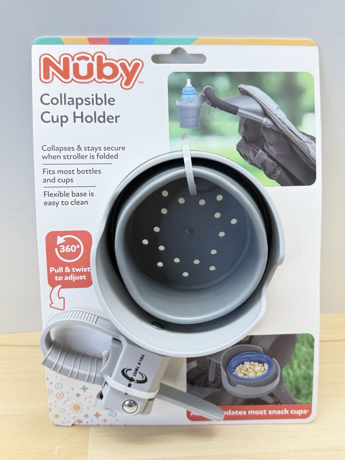 Collapsible Cup Holder - Flexible Base - Fits Most Cups & Bottles