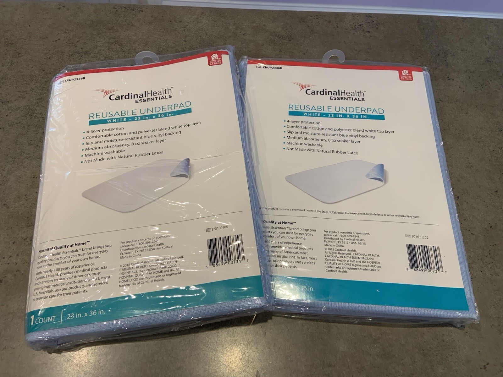 Underpads Reuseable/Washable NEW Cardinal Health 36”x23” Incontinence Lot Of 2