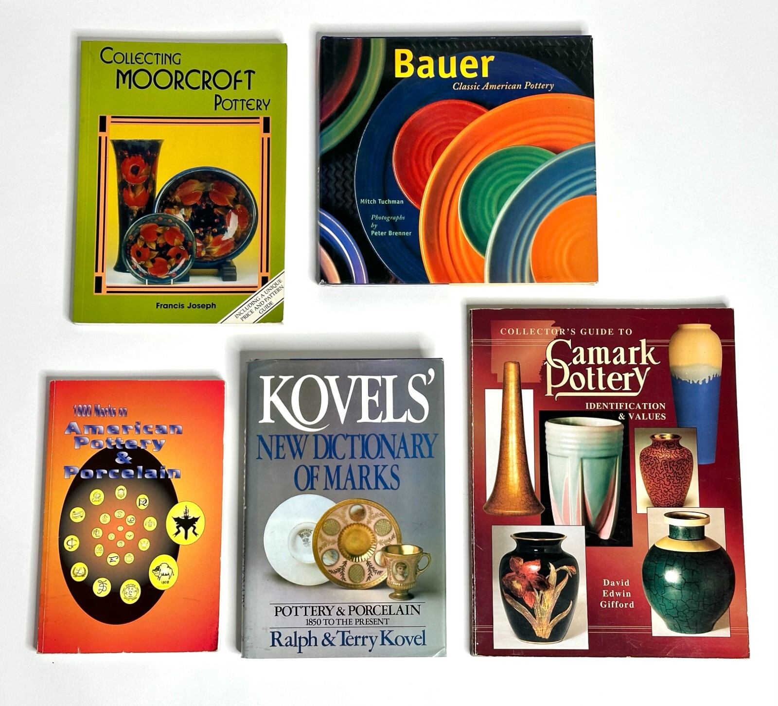 Moorcroft, Bauer & Camark Pottery Books, Kovel Price Guide & Pottery Mark Guide