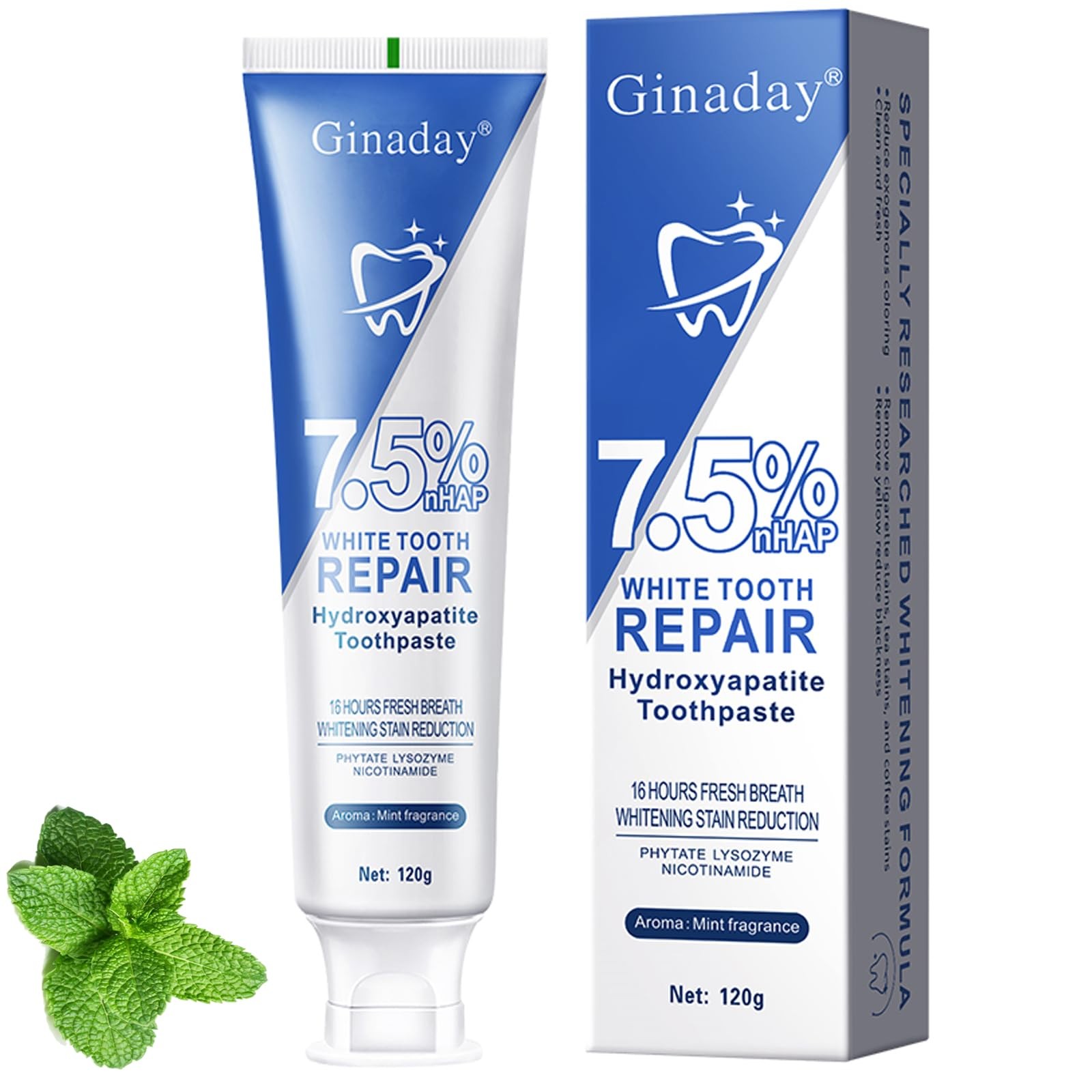 7.5% Nano Hydroxyapatite Toothpaste for Enamel 4.23 Fl Oz (Pack of 1) 