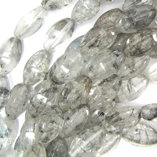 20mm faceted black crystal barrel beads 15.5" strand