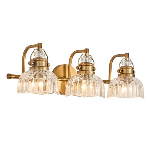 Vintage Vanity Lights 22.83 Inch 3 Light Bathroom Vanity Light 3-light-A Brass