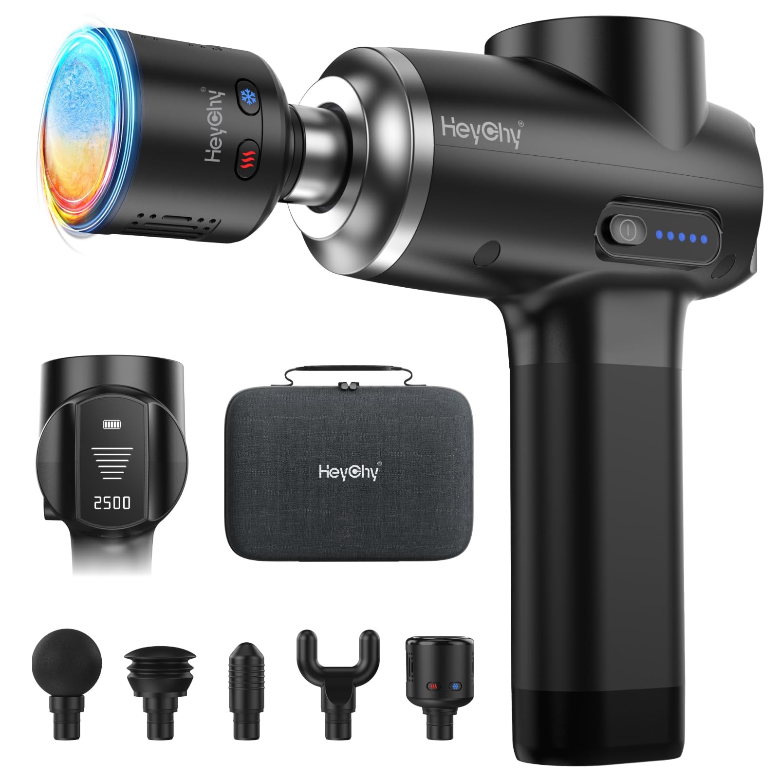 Percussion Massage Gun Deep Tissue with Heat and Cold Head, Portable Handheld...