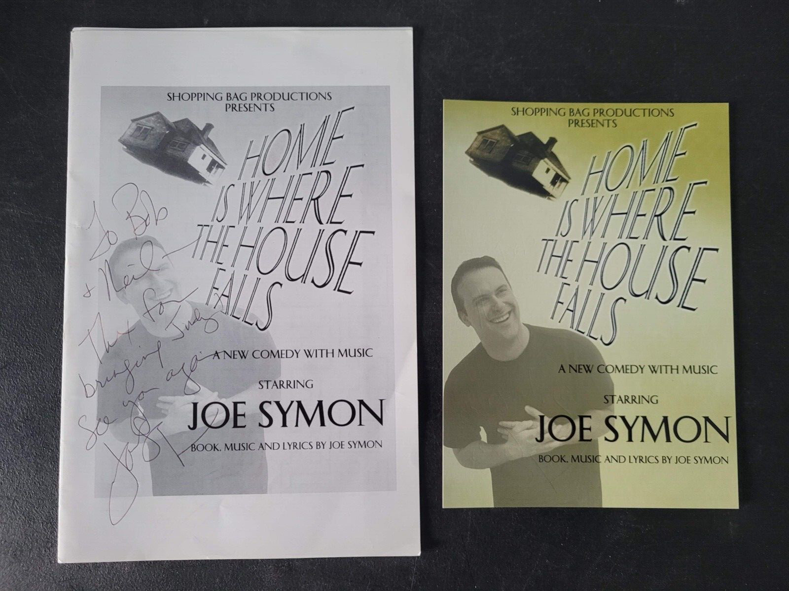 HOME IS WHERE THE HOUSE FALLS Theater Comedy Book AUTOGRAPHED by JOE SYMON