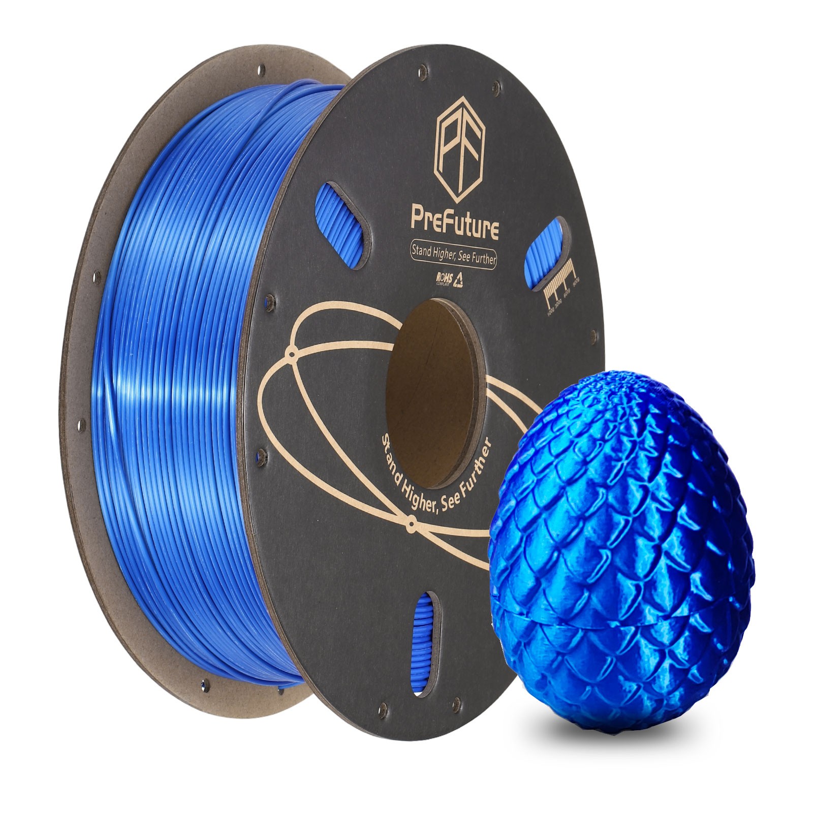 Silk PLA Filament 1.75mm 1KG/2.2LB High Shine 3D Printer Filament, Blue