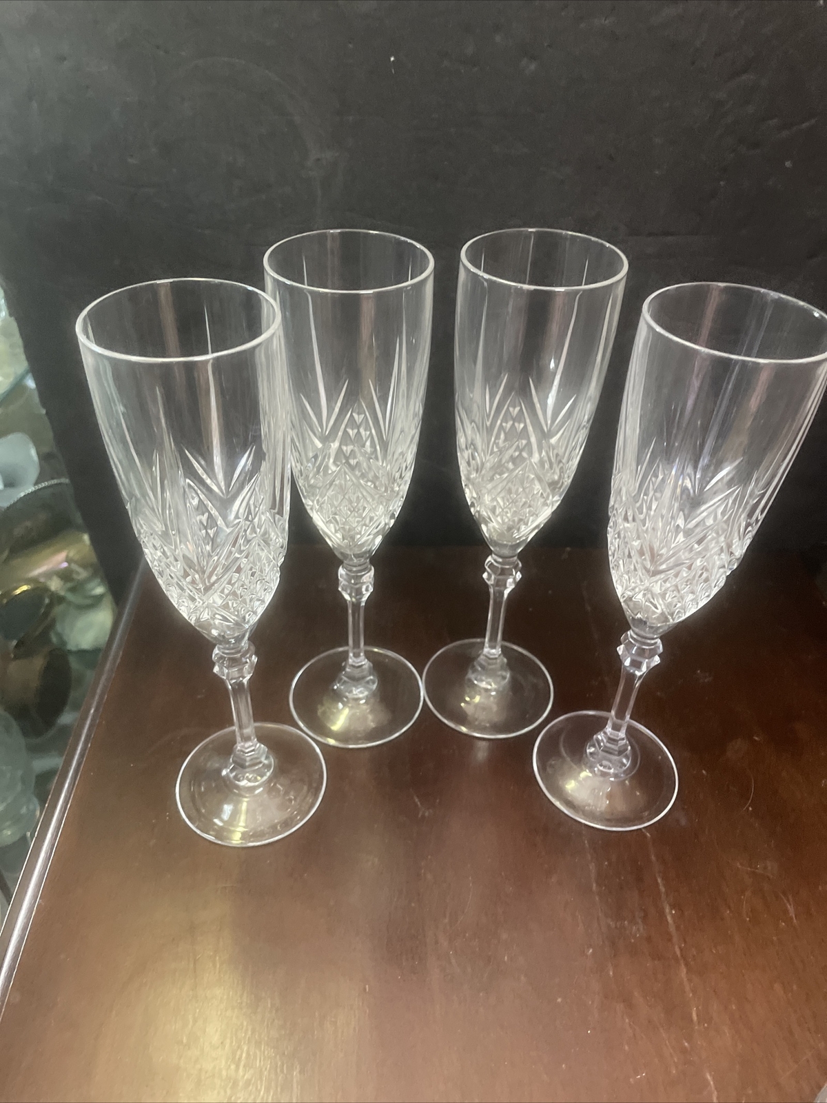 cristal d arques glasses Fonteray champane flutes Flute set 4 Goblets Stems