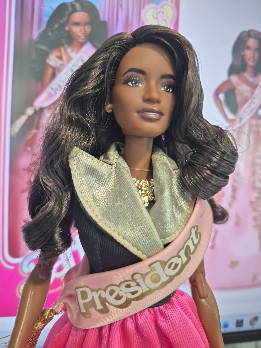 Mattel Barbie The Movie President Doll Dark Complexion HPK05, READ!