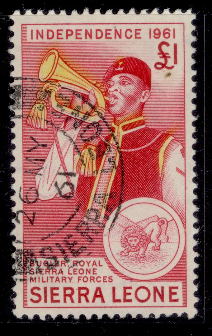 SIERRA LEONE QEII SG235, £1 carmine & yellow, FINE USED. Cat £26.