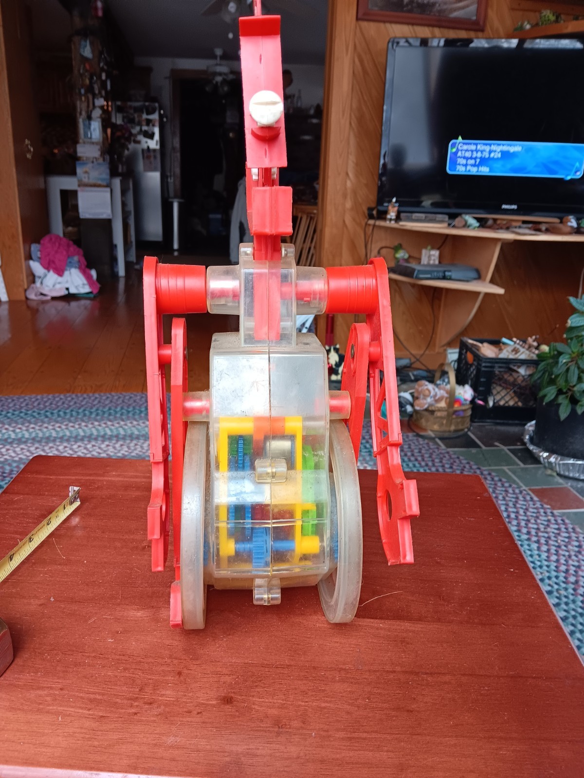 Mr. Machine Wind-Up Whistling Rolling Robot WORKS 1977 Ideal Vintage #19841