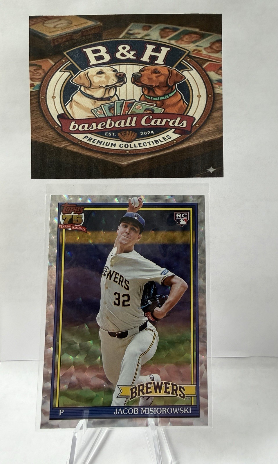 2026 Topps Series 1 - #T91-74 - Silver Crackle Jacob Misiorowski - Brewers - RC