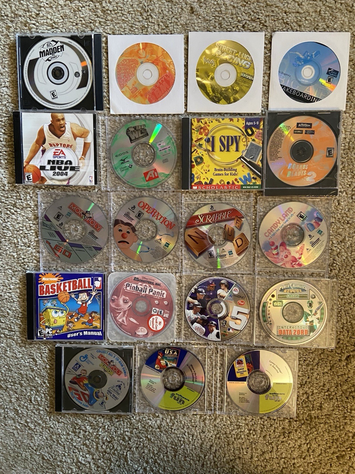 Lot Of 19 Mixed CD Rom Interactive Sports Board Games ISPY Random Working Etc