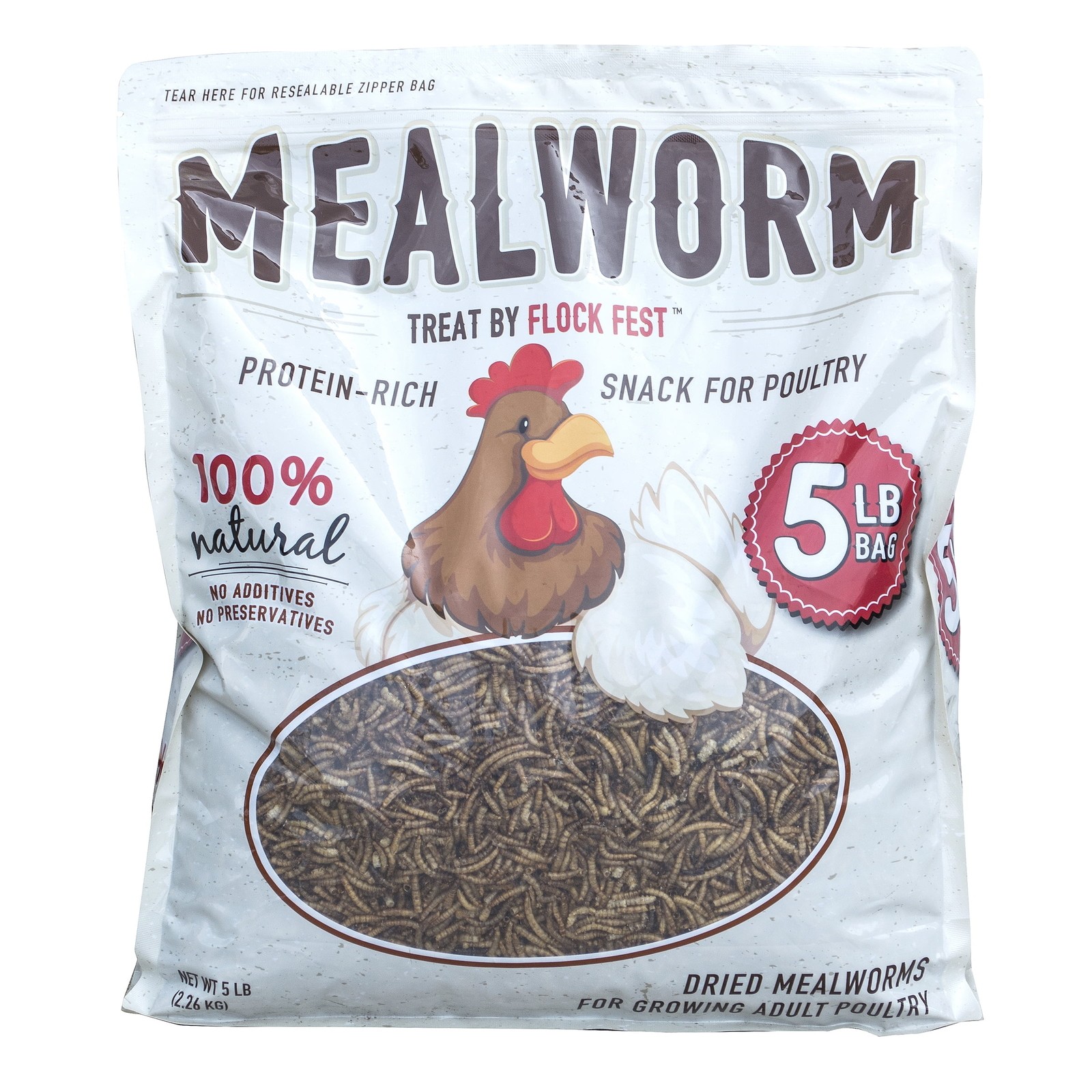 Dried Mealworms for Chickens Wild Birds Ducks and Small Pets 5 lbs. Bag