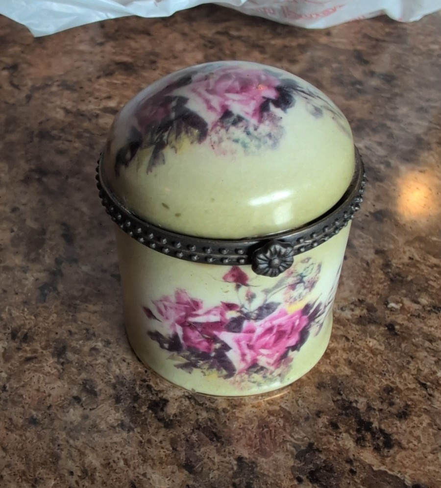 1898 Vintage Stamp Box with hinged top