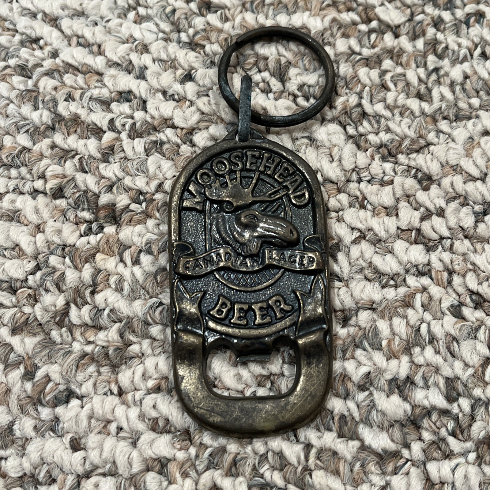 Vintage Keychain Moosehead Beer Bottle Top Opener