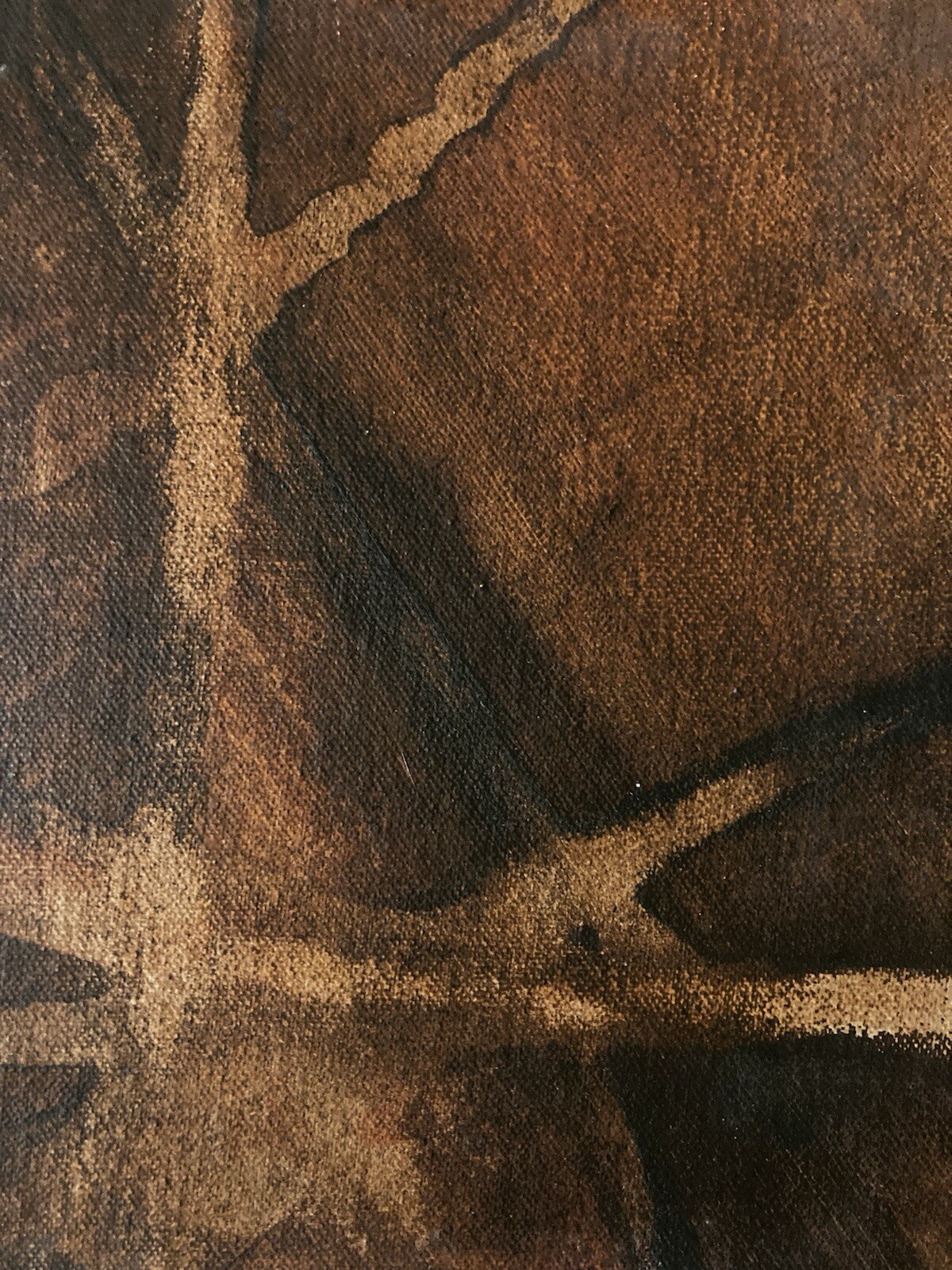 Très Belle Peinture Abstrait Huile Panneau Carton 1980 Abstraction A Identifier