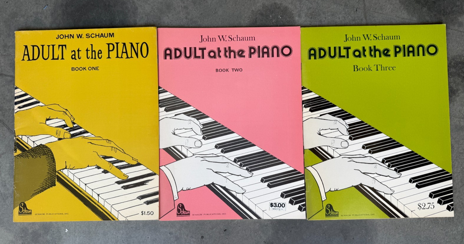 Lot of John W Schaum Making Music at the Piano Books 1, 2, 3 Adult at the Piano