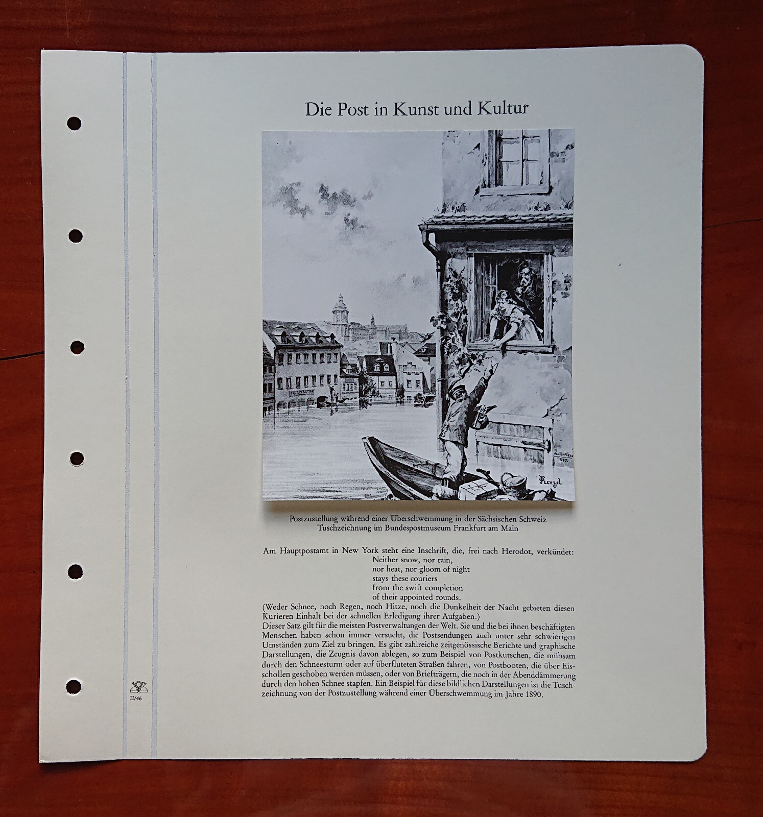 Form sheet The Post Art & Culture Mail Carrier Flood Saxon Switzerland