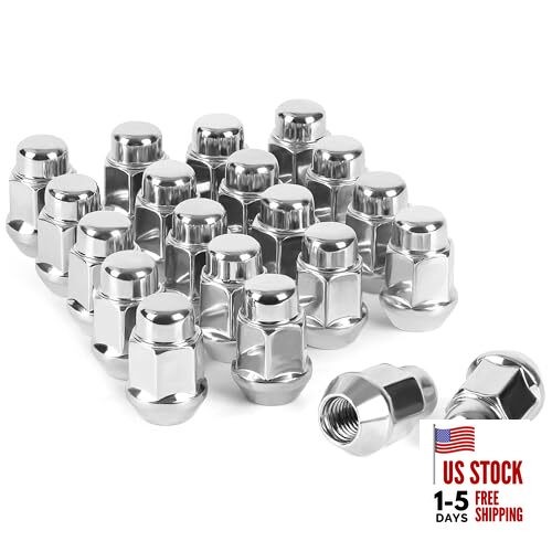  20PCS 14x1.5 Closed End Bulge Acorn 20 PCS - Closed End Bulge Acorn Silver