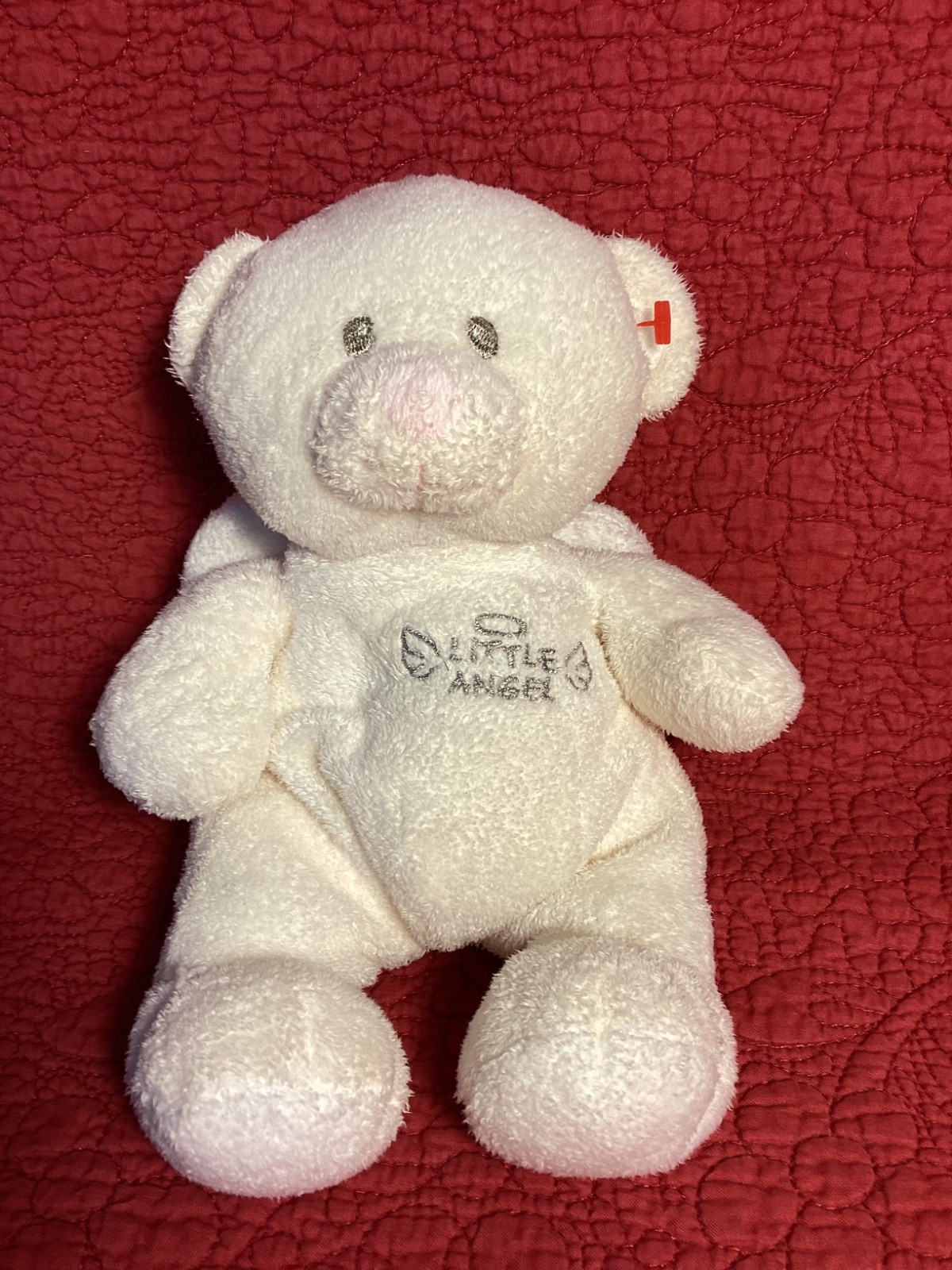 TY Pluffies cream Baby My Little Angel Bear Plush 8” Beanie Stuffed 2007