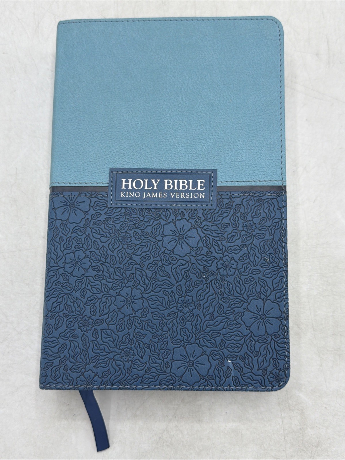 Holy Bible Embossed Floral Pattern with Chapter Tabs Scriptures Christian