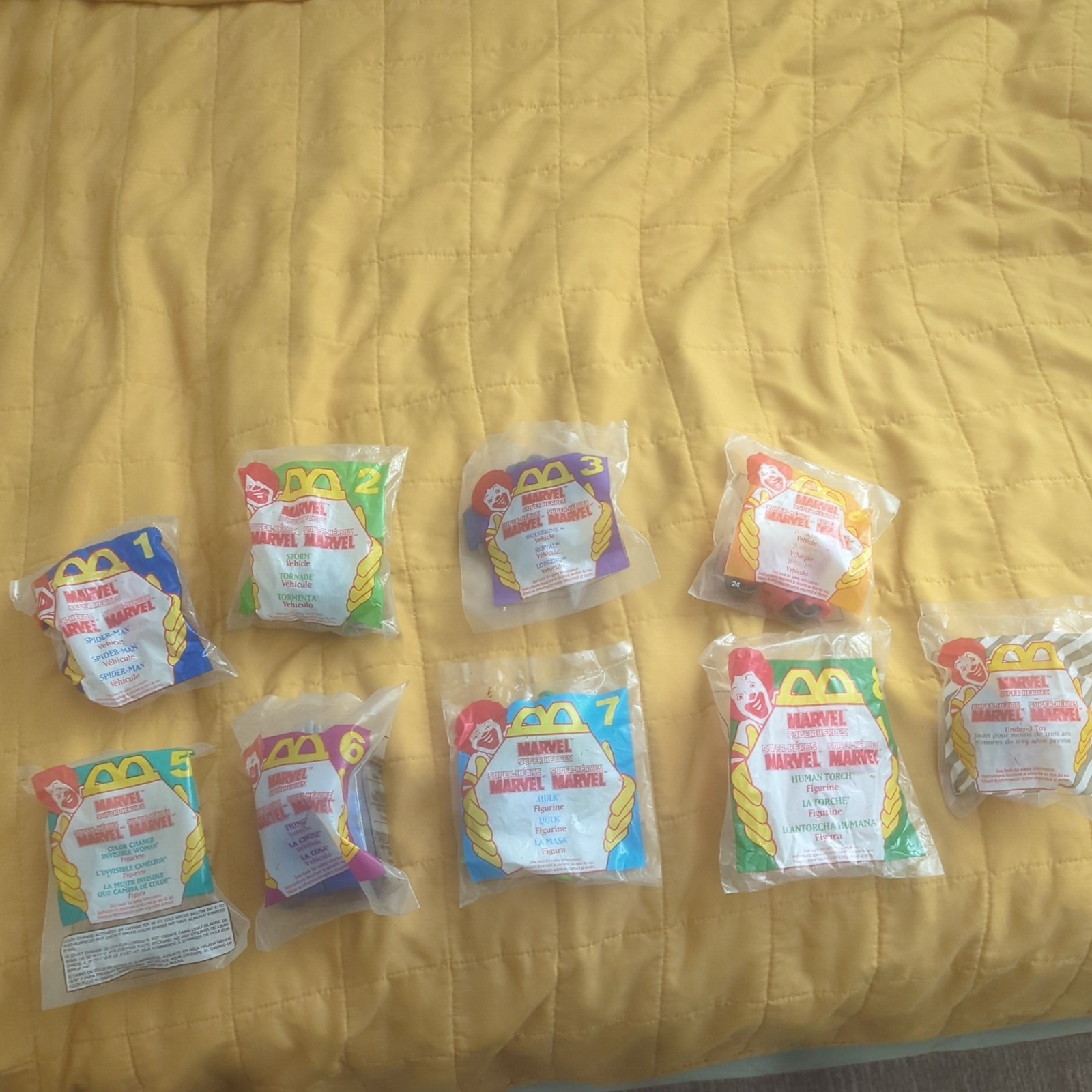 Vintage McDonald's Marvel Super Heroes Happy Meal Complete Set of 9 1996 