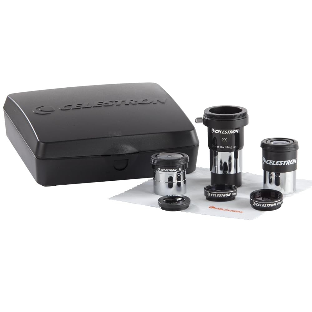 AstroMaster 8-Piece Eyepiece & Filter Accessory Kit - Includes Two 1.25” Eyep...
