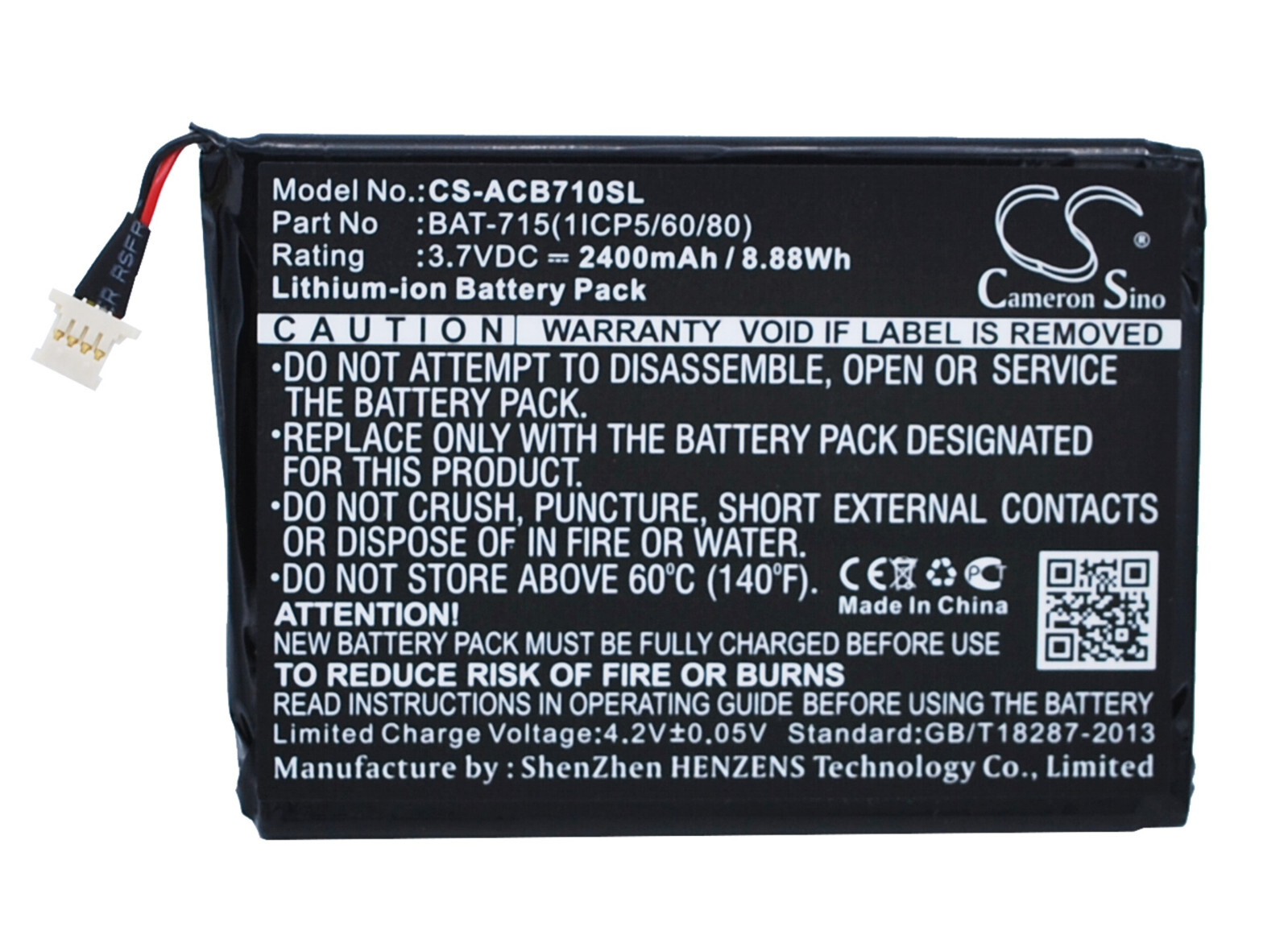 BATTERIE 2400mAh Type BAT-715 KT.00103.001 For Acer Iconia Tab B1, B1-A71