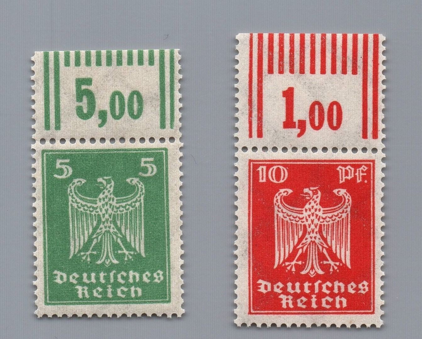 German Reich Michel No. 356 WOR + 357 WOR, mint never hinged