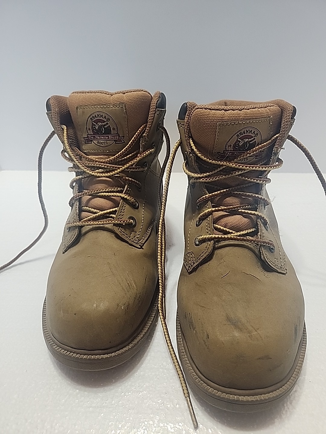 Brahma Womens Steel Toe Work Boots Size 7 1/2 Slip Resustant Oil Resistant