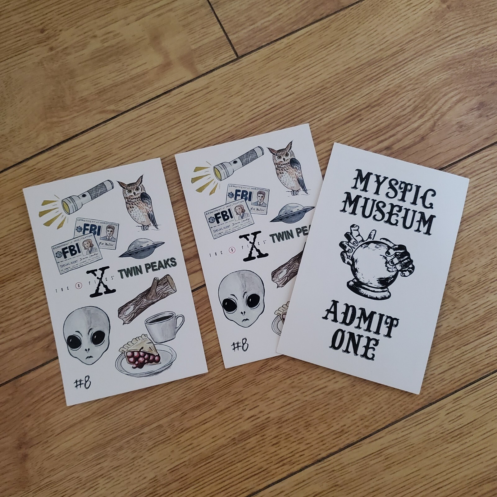 Mystic Museum (Burbank, CA) X-FILES/TWIN PEAKS 2017 Art Gallery Tickets x 3