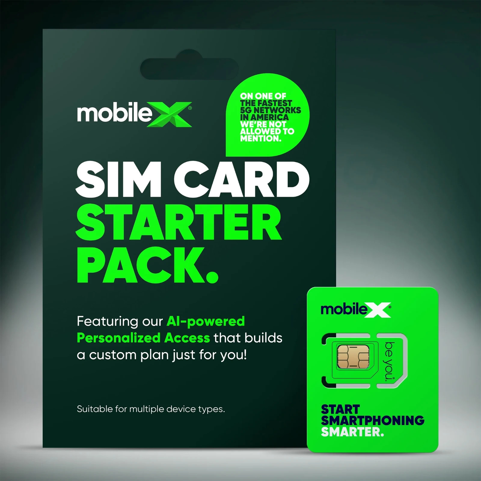 Mobile X SIM Card on Verizon Network - $20 plan - 10GB data