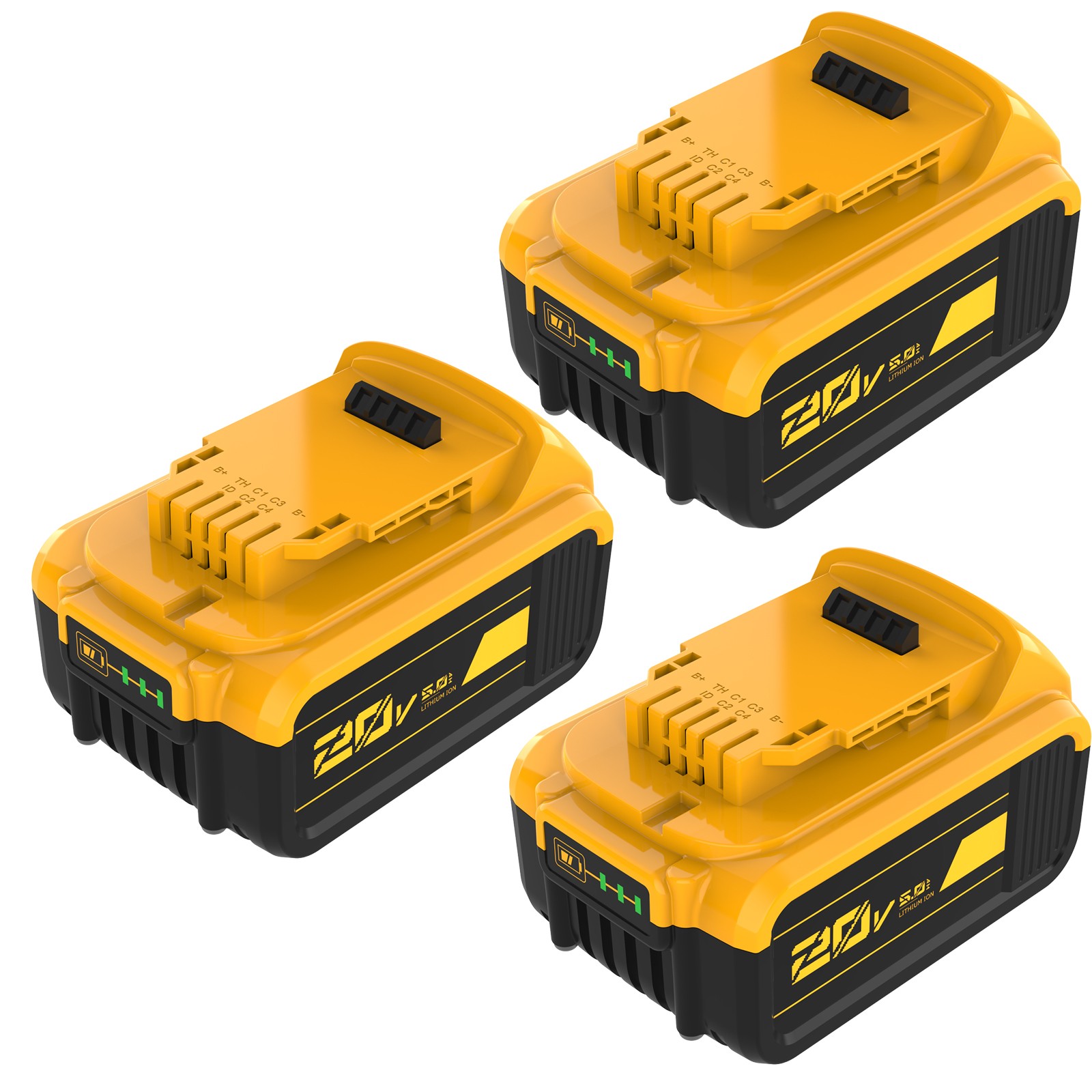 3x Replace 20V For DeWalt 20 Volt Max XR 5.0AH Lithium Ion Battery DCB205 DCB206
