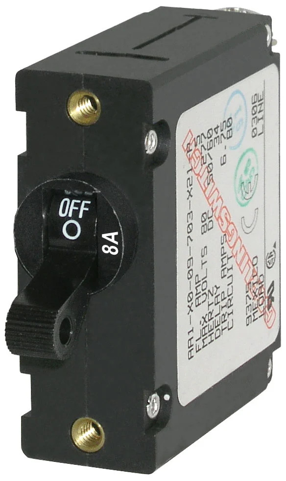 Blue Sea - 7347-BSS Circuit Breaker AA1Toggle 8A Blk (1EA)