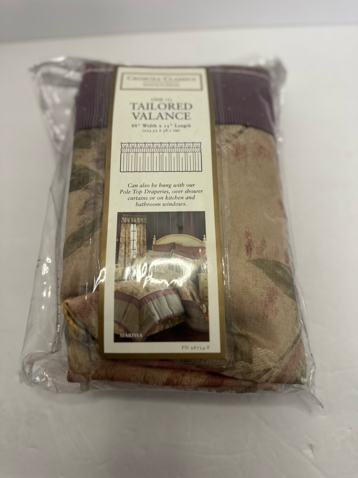 New Croscill Classics Marissa Window tailored Valance 88x15"