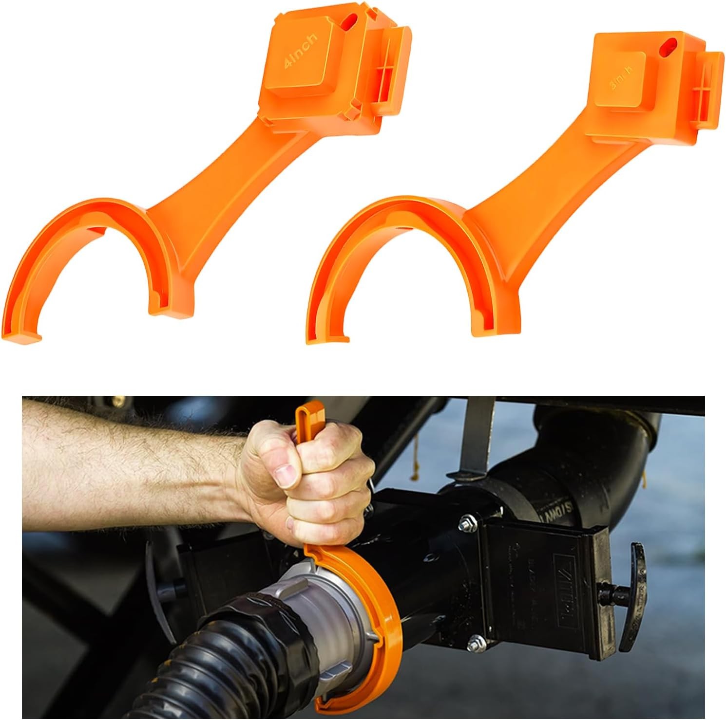 2 PCS RV Sewer Hose Wrench, Multi-Purpose Camper Fitting Orange 