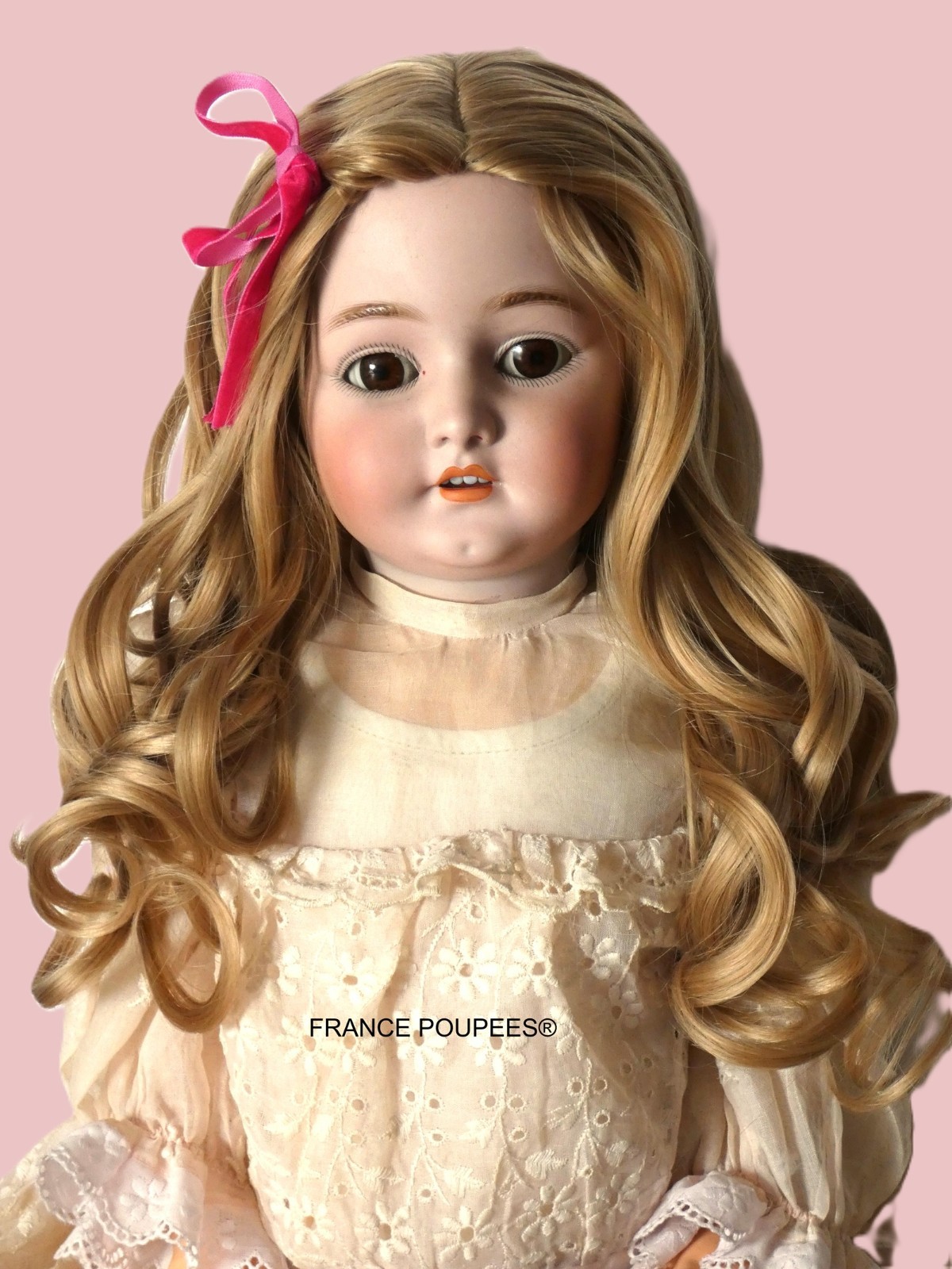 Doll wig Sz 17" (42/44cm) for Antique French German doll for 19th century Jumeau