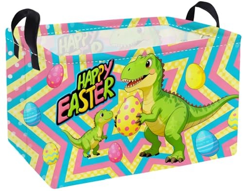  Rectangular Easter Dinosaur Baskets,Kids Storage Basket with 1 Easter dinosaur