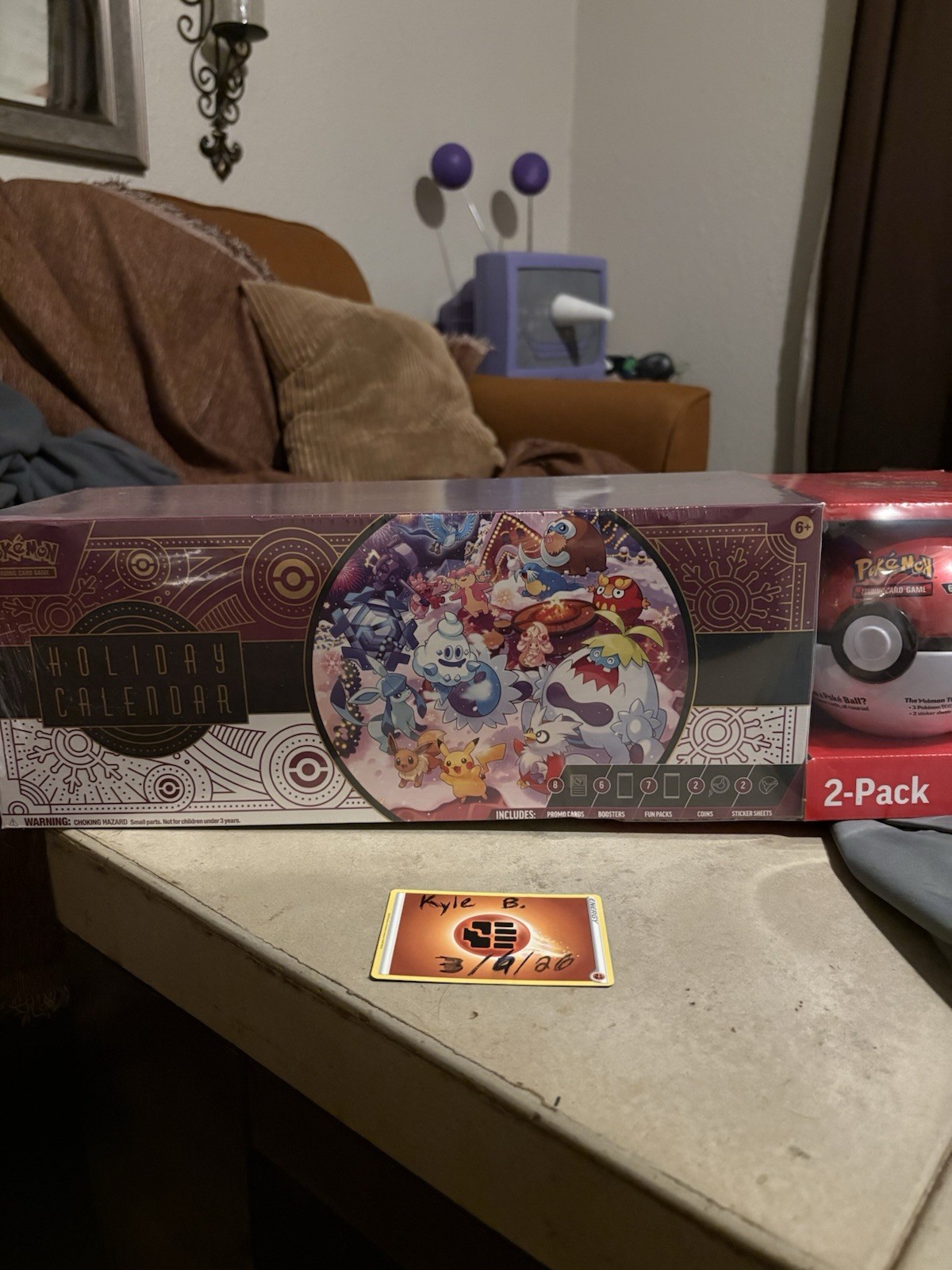 Pokémon Holiday Advent Calendar 2-Pack Christmas Cards Toys Coins Sticker Sheets