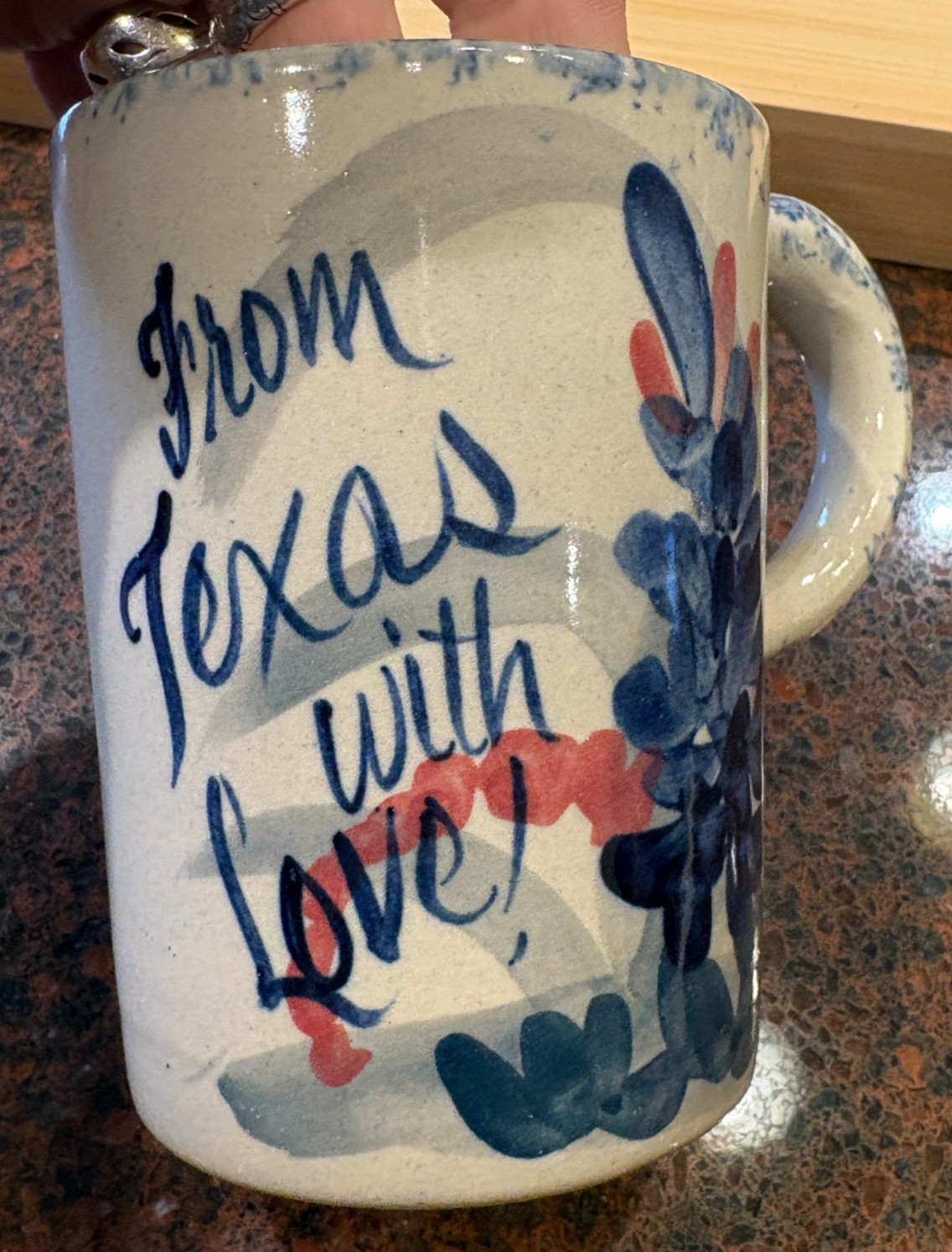 Marshall TX Martinez Pottery Hand Turned From Texas With Love Stoneware Mug USA