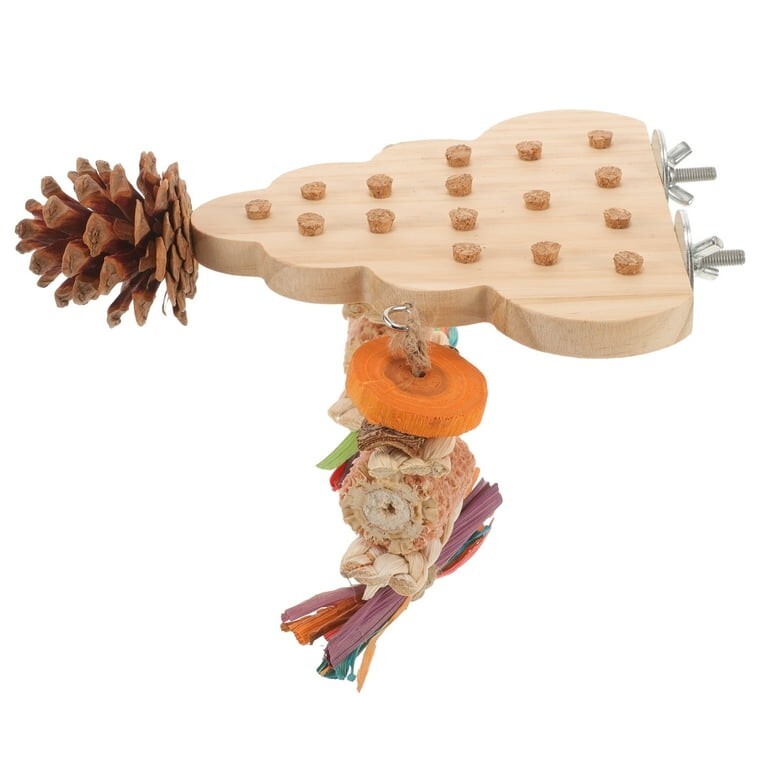 NEW PARAKEET CAGE TREE PLATFORM W/ CHEWING BEADS CHRISTMAS TREAT