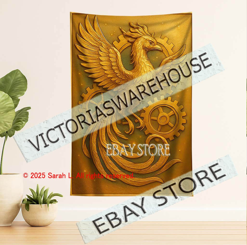 Phoenix tapestry wall hanging fantasy mythical art beach towel 39X59 in