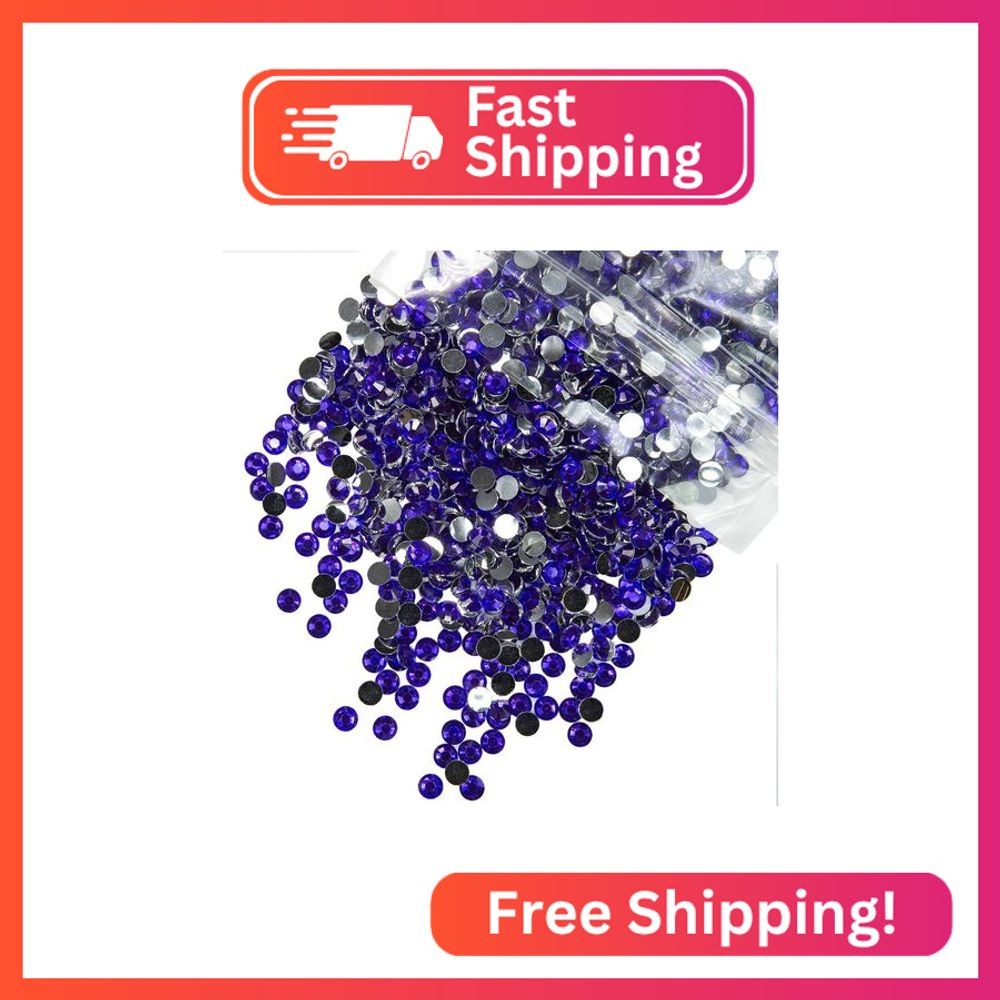 qiipii 5300PCS 3mm Purple Violet Crystal Resin Rhinestones for Crafting Flatback