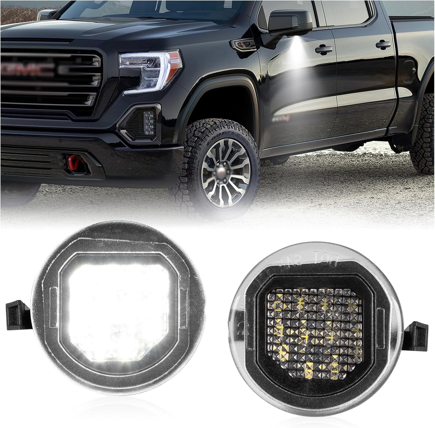  LED Side Mirror Puddle Light Assembly For 2019-2021 Chevy Silverado White LED