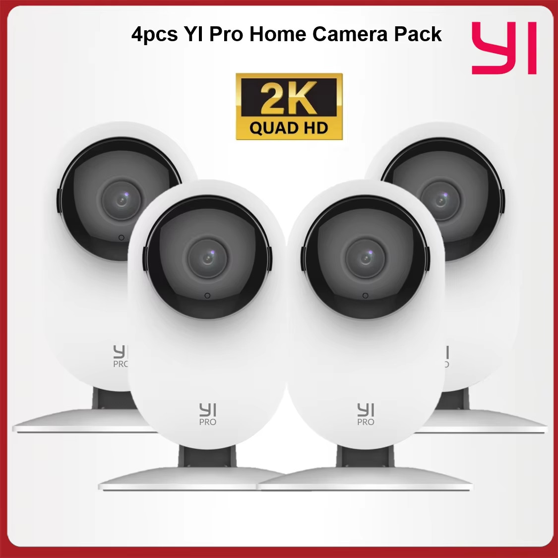 2K Security Camera Kit 1/2/4Pcs  Pro, Indoor Cameras with Smart Detection, Phone