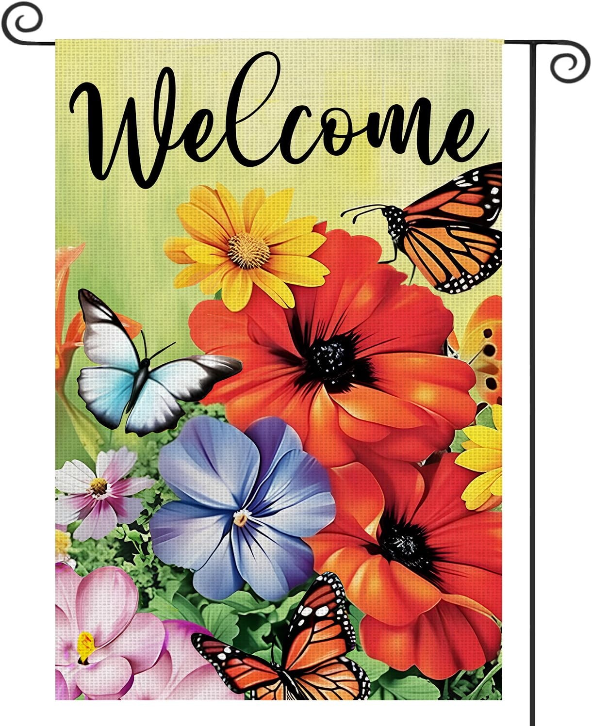 Spring Garden Flag for outside Butterfly Floral Flower Garden Decor Spring Yard