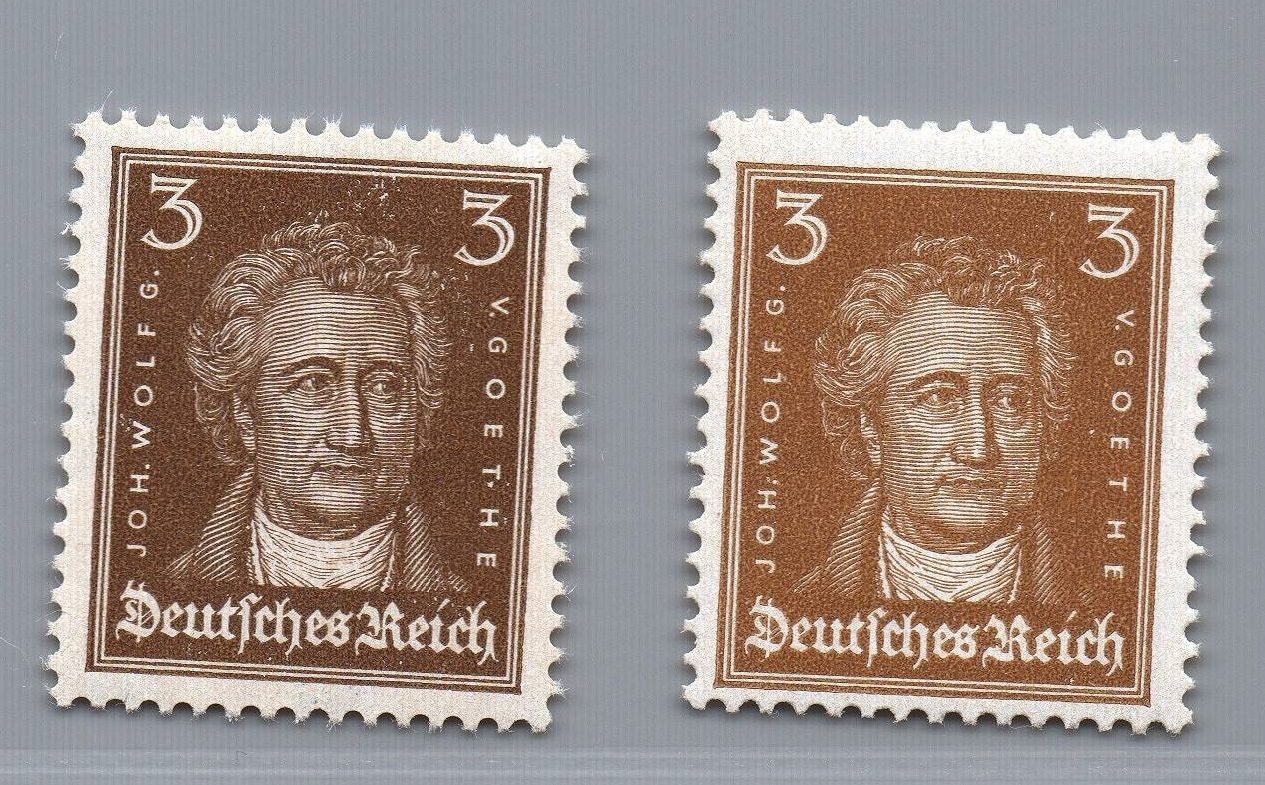 German Reich Michel Nos. 385 + 386, mint never hinged
