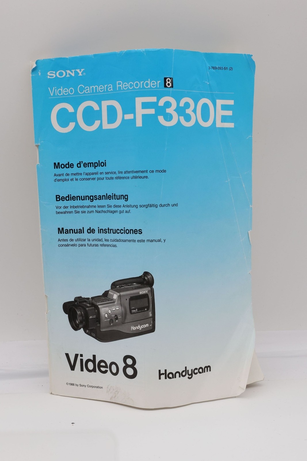 Manual Video Camera Recorder CCD-F330E Video 8 Handycam